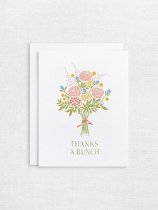 Products: Letterpress greeting card - thanks a bunch - Inker Tinker