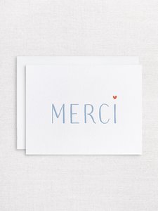 Products: Letterpress greeting card - Merci - Thank you - Inker Tinker