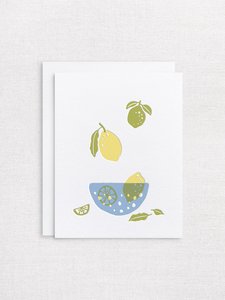 Letterpress greeting card - Lemon and Lime - Inker Tinker