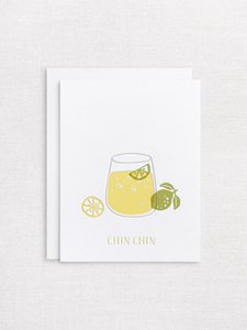 Letterpress greeting card - Chin Chin - Inker Tinker
