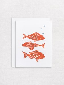 Products: Letterpress greeting card - Fishing love - Inker Tinker