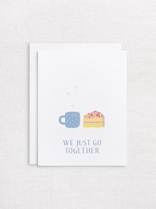 Products: Letterpress greeting card - We just go together like coffee and cake - Inker Tinker