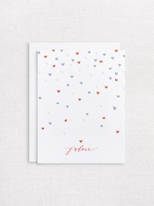 Products: Letterpress greeting card - J'adore - Love - Inker Tinker