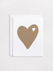 Letterpress greeting card - Big hearted - golden - Inker Tinker