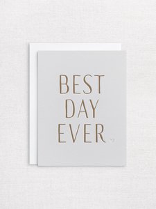 Letterpress greeting card - Best day ever - golden - Inker Tinker
