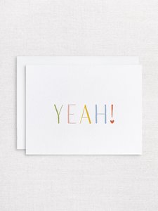 Products: Letterpress greeting card - YEAH - Inker Tinker