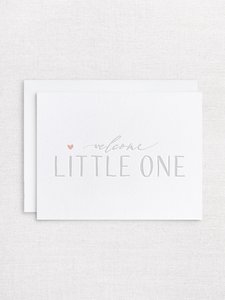 Letterpress greeting card - welcome baby girl - Inker Tinker