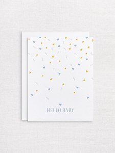 Products: Letterpress greeting card - hello baby boy - Inker Tinker