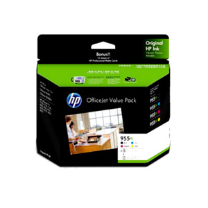 HP Genuine 955XL Bundle – 4 Original Inks Bk/C/M/Y