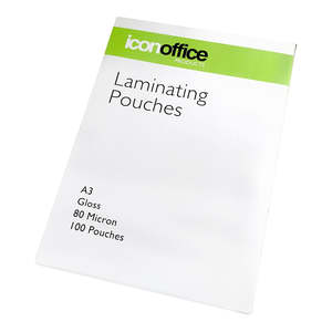 Icon Laminating Pouches A3 Gloss 80mic Pack 100