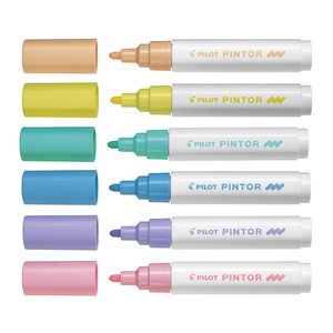 Pilot Pintor Marker Medium Pastel 6Pk (6 colors available, Asstd. 6Pk available)