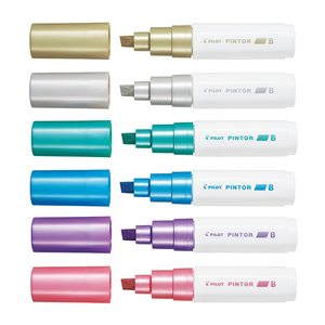 Pilot: Pilot Pintor Marker Broad Metallic 6Pk (6 colors available, Asstd. 6Pk available)