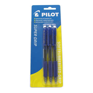 Ballpoint: Pilot Super Grip Ballpoint Medium 3Pk (Blue)