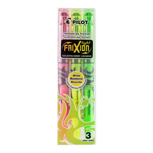 Erasable: Pilot Frixion Light Erasable Highlighter Asstd. 3Pk (SW-FL-S3)
