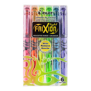 Pilot Frixion Light Erasable Highlighter Asstd. 6Pk (SW-FL-S6)