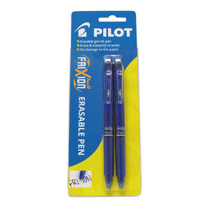Pilot Frixion Clicker Erasable Fine Blue 2Pk
