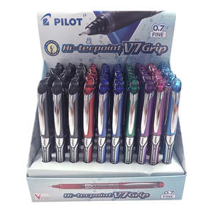 Liquid Ink: Pilot Hi-Tecpoint V7 Grip Rollerball Fine Asstd. 60Pk Display (BXGPN-V7-7C-60)