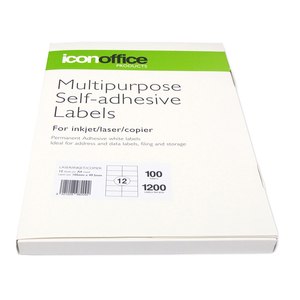 Multipurpose Labels 105x49.5mm 12 Per Sheet