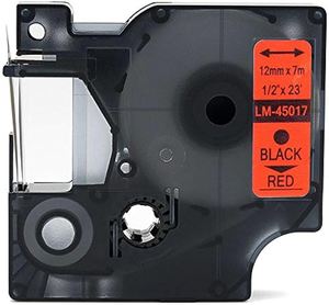 Products: Compatible Dymo D45017 Label - Black on red - 12mm x 7m - inktoner cartridges New Zealand