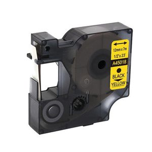 Products: Compatible Dymo 45018 Label - Black on Yellow - 12mm x 7m - inktoner cartridges New Zealand