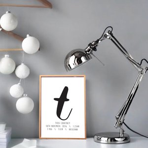 CUSTOM BIRTH PRINT - TYPE - Inkydot Design