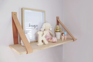 Children's Decor & Accessories — Inkydot Design: Leather Strap Plywood Shelf - Inkydot Design