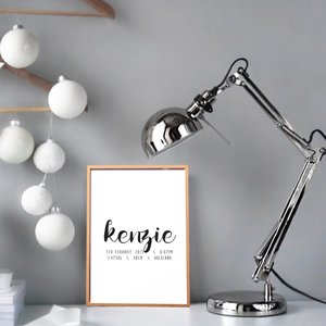 Children's Decor & Accessories — Inkydot Design: CUSTOM BIRTH PRINT - NAME - Inkydot Design