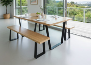 Angled Steel Dining Table