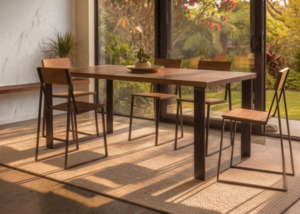 Straight Steel Dining Table