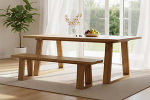 Reverse Angled Timber Dining Table