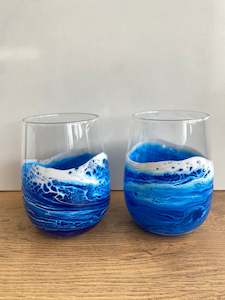 Stemless Beach Glasses - Pair