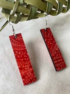 Tuku Marie Polynesian: Manea Collection - Red Earrings