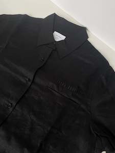 Te Runanga A Iwi O Ngapuhi 1: linen shirt/ hemaima womens cut-black