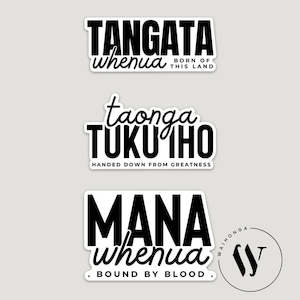 Whare Kainga Home Ware: Tangata Whenua sticker set of 3