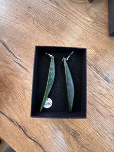 Rich Green Roimata earrings 70mm - 38