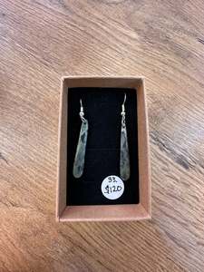 Pale speckled roimata earrings 30mm- 33