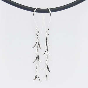Quirky Collectibles: long sterling silver 'twig' like drop earrings