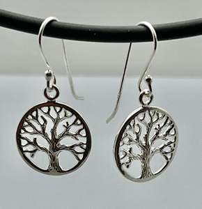 Quirky Collectibles: Sterling silver tree of life drop earrings