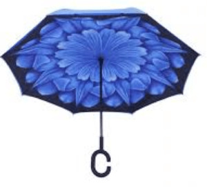 Blue Flower Reversible Umbrella