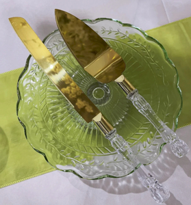 Wedding Cake Knife Crystal Look – Gold