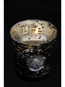Tea Light Antique Silver Jewelled