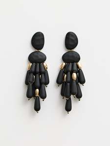 Stella And Gemma: Black stalactite earrings