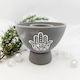 Hamsa Grey Terracotta Smudge Bowl (approx 13x13x10cm)