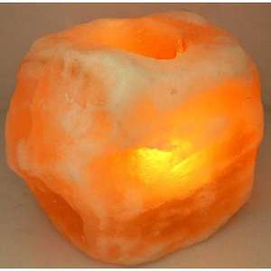 Himalayan Salt: Himalayan Salt Candle Holder (approx. 8x9.5cm)