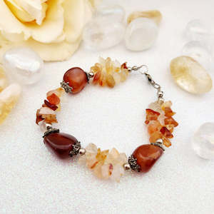 Jewellery Other Accessories: Carnelian Bracelet (silver metal. pre-loved by Riny)
