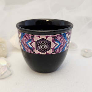 Cleansing Blessing: Flower of Life Smudge Pot (approx. 9x7.5cm)