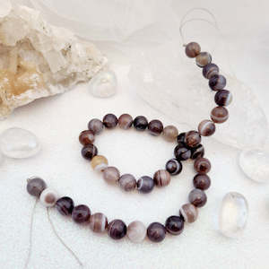 Botswana Agate Bead Strand (approx. 36-38 x 10mm beads)