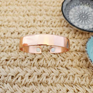 Personal Health Items: Plain Copper Bracelet with Magnets (large. NZ made. approx. 12mm wide)