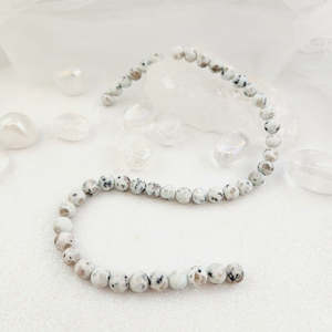 Kiwi/Sesame Jasper Frosted Bead Strand (assorted. approx. 45-47x8mm beads)