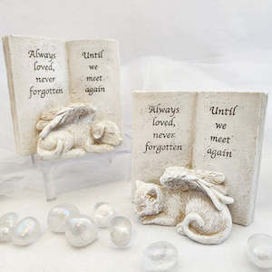 Inspirational Heartfelt Gifts: Always Loved Never Forgotten Book Cat or Dog Angel Memorial (cat or dog. approx. 10cm)